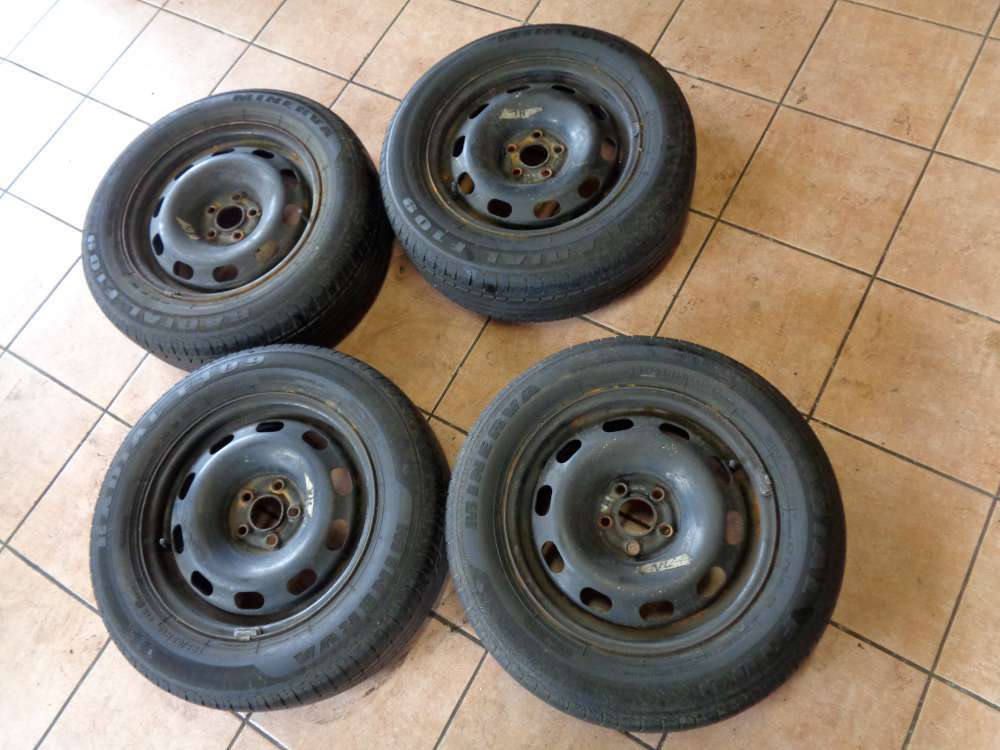 VW Golf 4 Sommerreifen 4X Stahlfelgen Minerva Radial 195 / 65R15 91H 6JX13H2