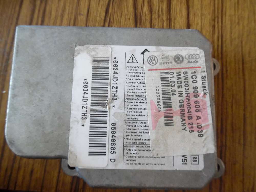 Seat Leon 1M Bj 2003 Airbagsteuergerät 1C0909605A 039