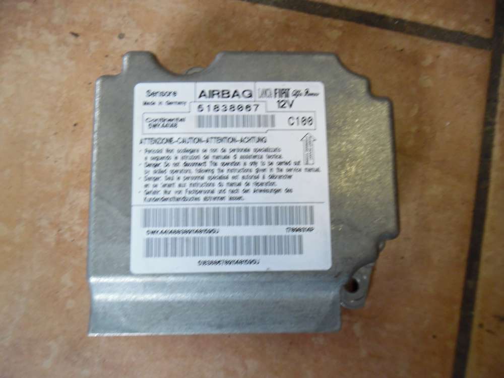 Fiat Grande Punto 199 12V Airbagsteuergerät Steuergerät 51838067