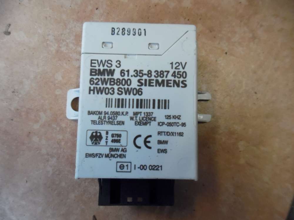 BMW 3-er E46 Steuergerät EWS 3 61.35- 8387450