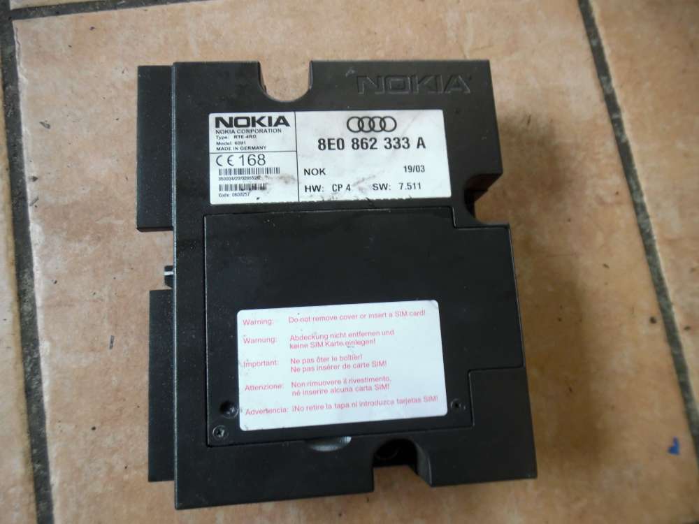 Audi A6 4B Telefon Steuergerät Nokia 8E0862333A