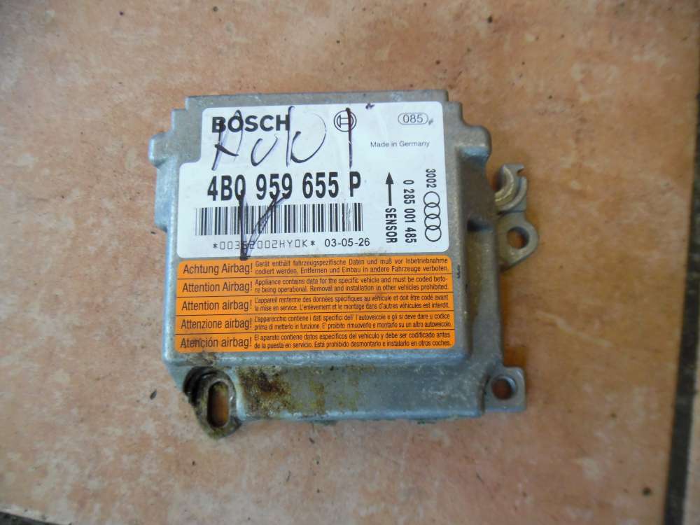 Audi A6 4B Steuergerät Airbagsteuergerät 4B0959655P Bosch 0285001485