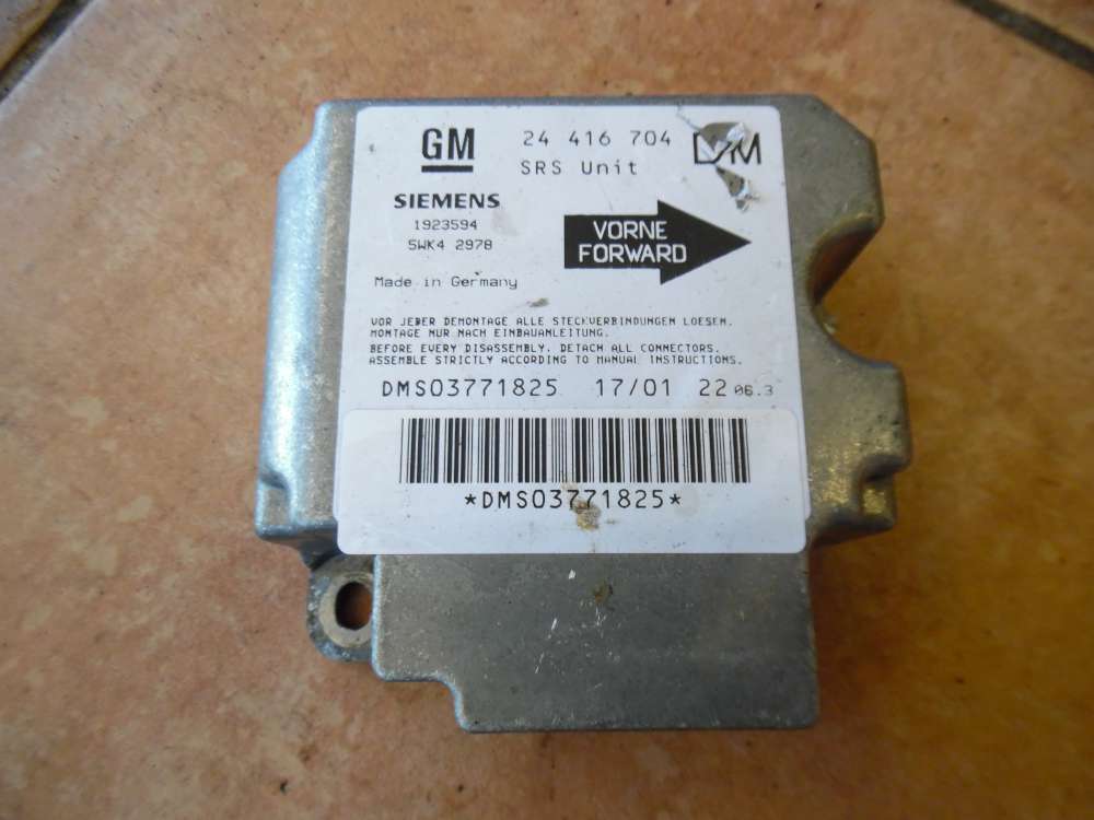 Opel Zafira A Aitbagsteuergerät Steuergerät 24416704