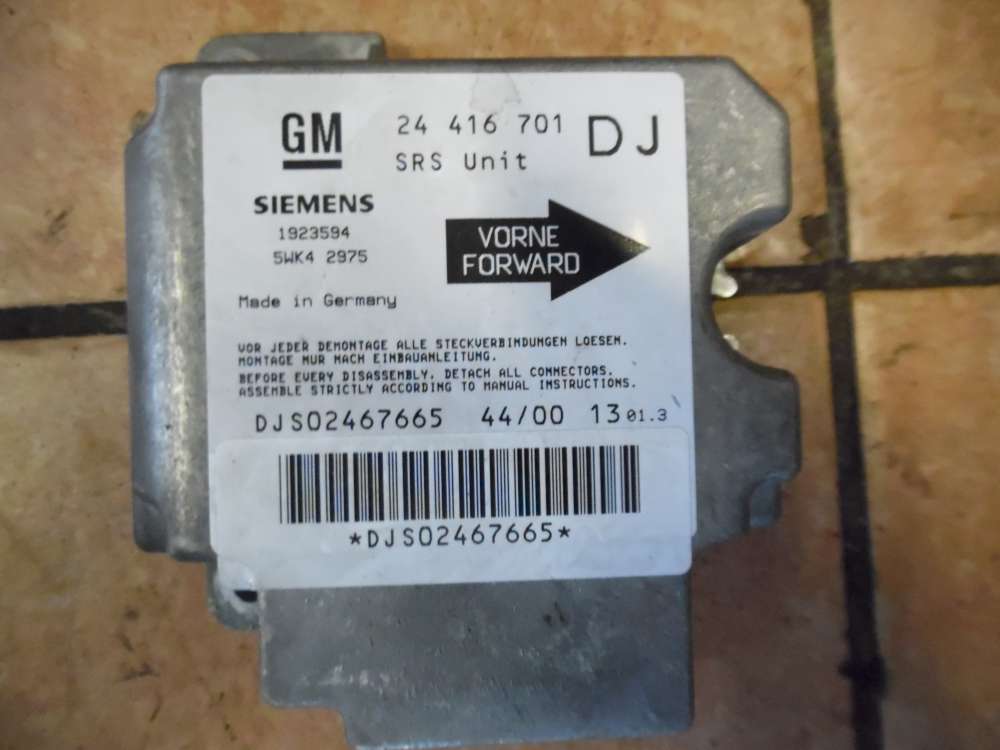 Opel Vectra B Airbagsteuergerät Steuergerät 24416701DJ