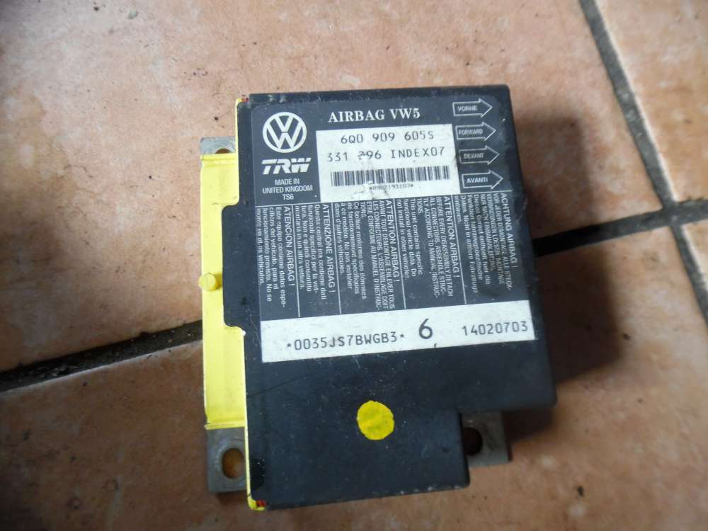 VW Polo 9N Airbagsteuergerät 6Q0909605S