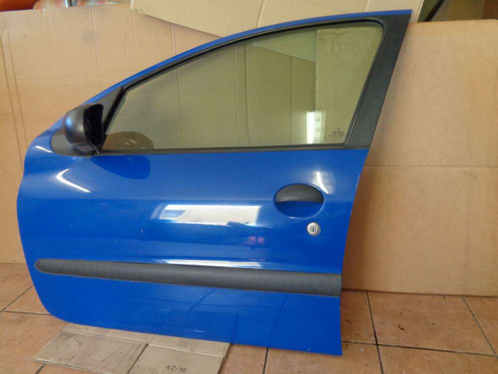 Peugeot 206 Bj:2000 5 türer Tür Vorne Links Blau Farbcode : EHJ